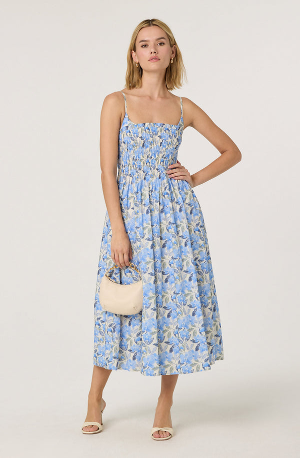 Smocked Floral Midi Dress - ASTR the Label Smocked Floral Midi Dress - ASTR the Label