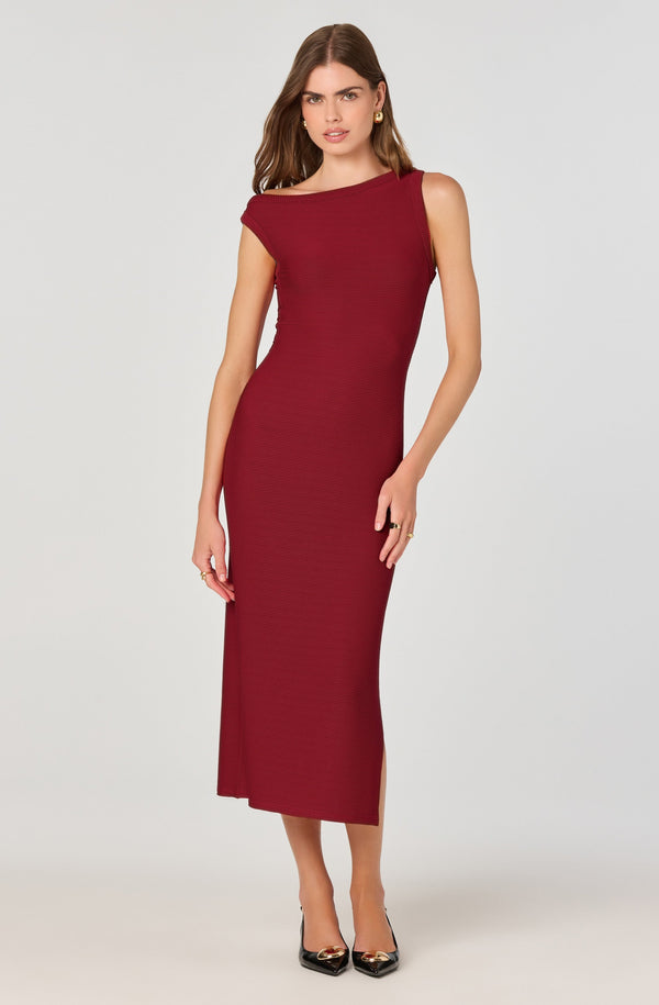 Off Shoulder Ribbed Knit Midi Dress - ASTR the Label Off Shoulder Ribbed Knit Midi Dress - ASTR the Label