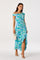 Sticky add to cart - Off Shoulder Ruched Floral Maxi Dress