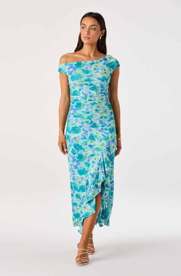 slim fit dress slacks Junaina Silk One Shoulder Ruffle Dress – JODI