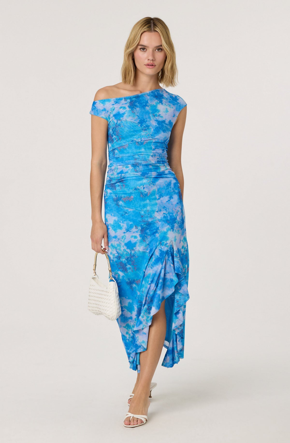 【WONDER WONDER】See-Through Layered Ribb Off Shoulder L/S T Off Shoulder Ruffle Midi Dress– ASTR the Label