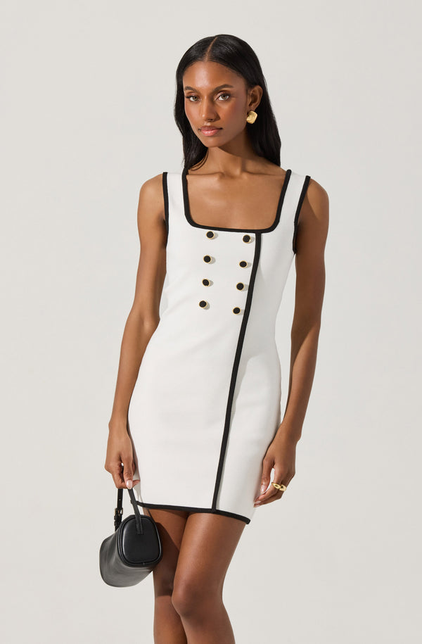 Contrast Trim Knit Mini Dress - ASTR the Label Contrast Trim Knit Mini Dress - ASTR the Label