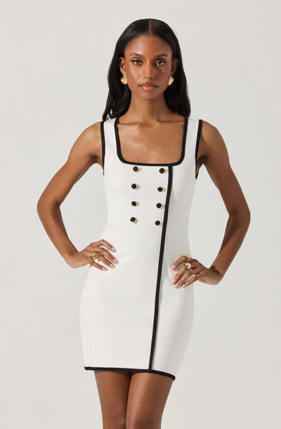 Contrast Trim Knit Mini Dress - ASTR the Label Contrast Trim Knit Mini Dress - ASTR the Label