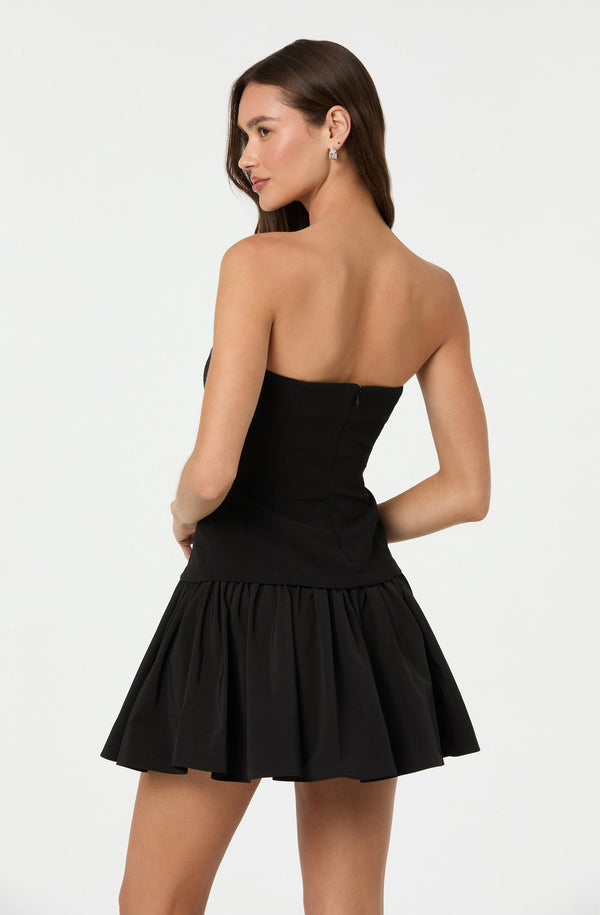 Strapless Drop Waist Mini Dress - ASTR the Label Strapless Drop Waist Mini Dress - ASTR the Label