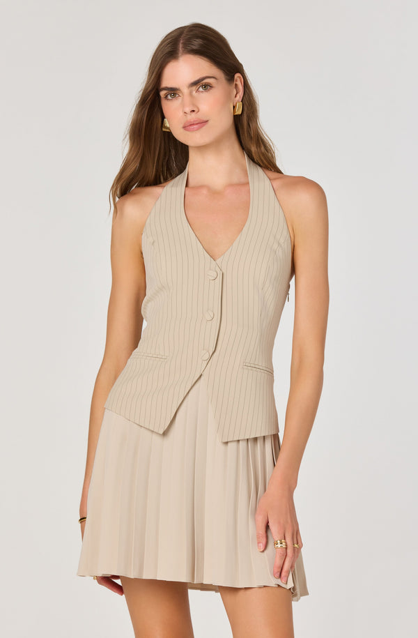 Halter Vest Pleated Mini Dress - ASTR the Label Halter Vest Pleated Mini Dress - ASTR the Label