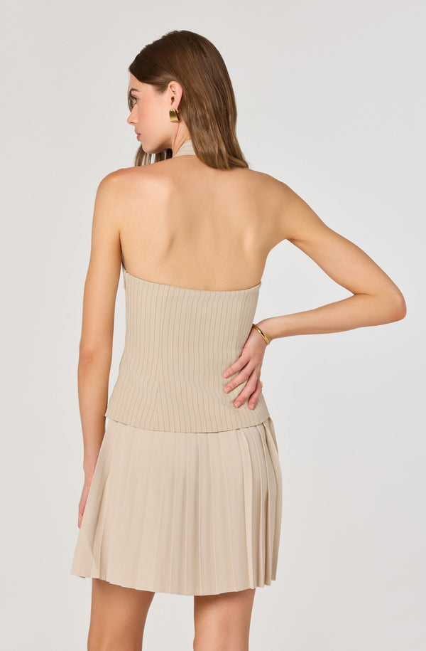 Halter Vest Pleated Mini Dress - ASTR the Label Halter Vest Pleated Mini Dress - ASTR the Label