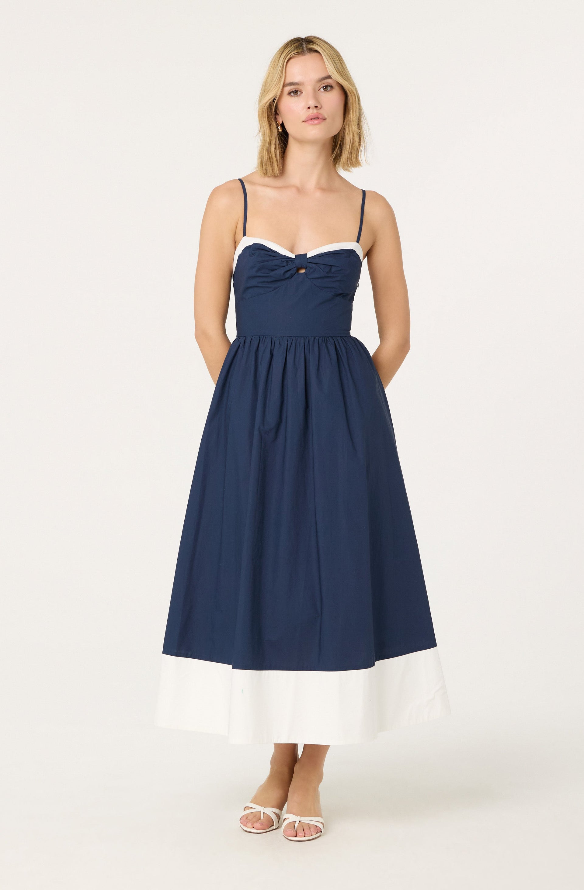 Contrast Sweetheart Midi Dress - ASTR the Label Contrast Sweetheart Midi Dress - ASTR the Label