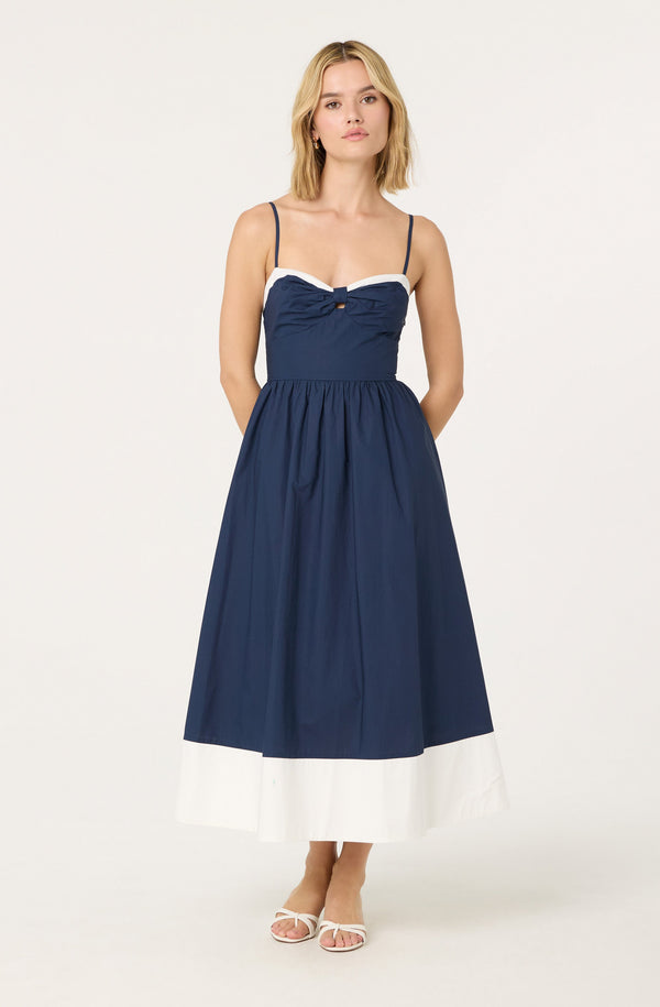 Contrast Sweetheart Midi Dress - ASTR the Label Contrast Sweetheart Midi Dress - ASTR the Label