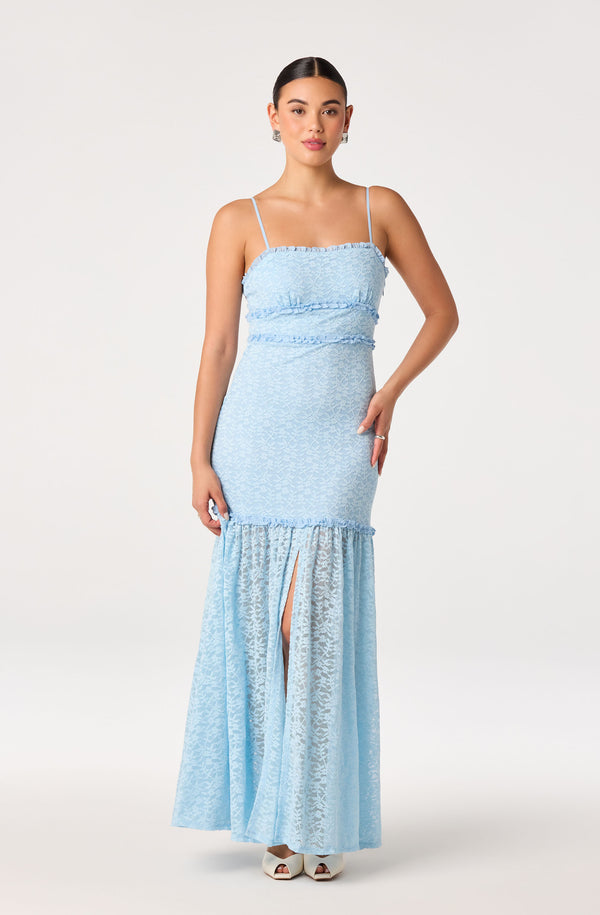 Ruffle Tiered Lace Maxi Dress - ASTR the Label Ruffle Tiered Lace Maxi Dress - ASTR the Label