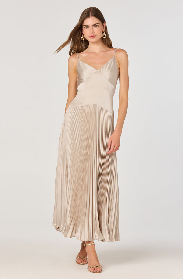 Pleated Drop Waist Maxi Dress - ASTR the Label