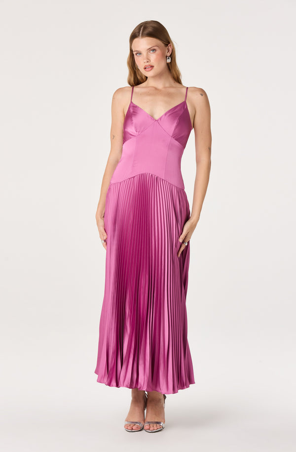 Pleated Drop Waist Maxi Dress - ASTR the Label Pleated Drop Waist Maxi Dress - ASTR the Label
