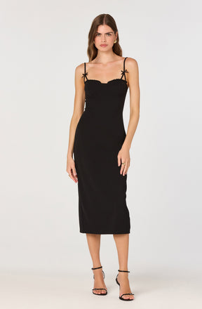 Bow Strap Bustier Midi Dress