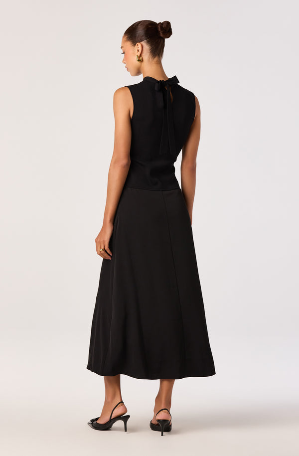 dress that ties at neck ASTR the Label | Ora High-Neck Tie-Back Midi in Brown extra_40_sale_size_large Azazie In-Stock Bridesmaid Dresses Style:Queen Pearl 19 momme charmeuse OEKO