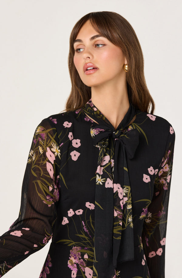 astr the label bow tie ruffle dress