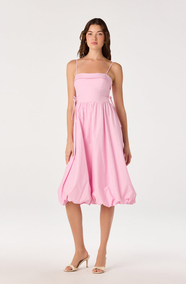 bubble hem dress ASTR the Label | Dahlia Bubble Hem Midi Dress in Pink