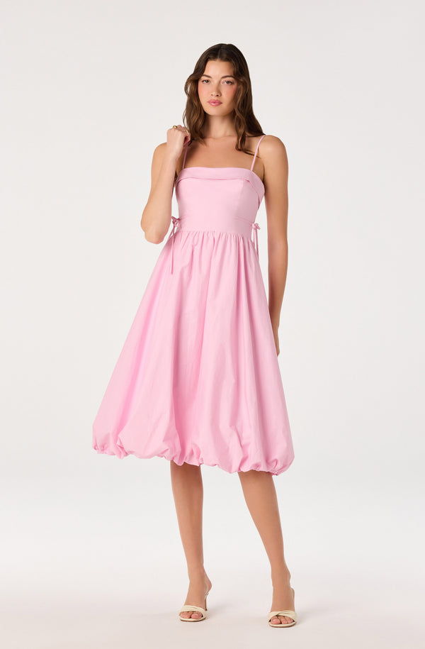 dahlia midi dress spell ASTR the Label | Dahlia Bubble Hem Midi Dress in Pink
