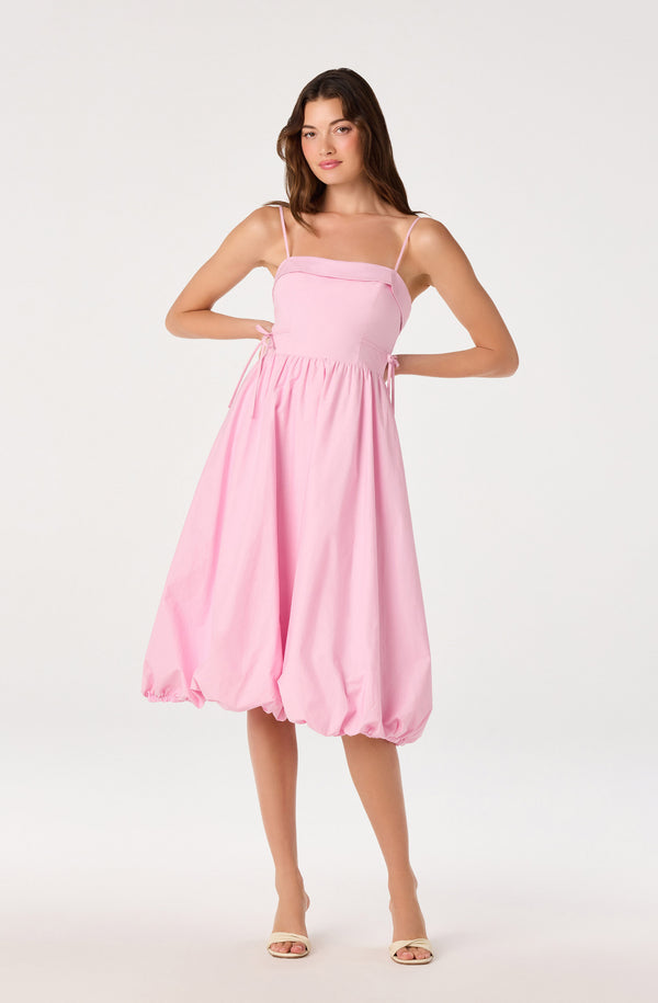sachin and babi light blue dress Bardot Avella bubble hem mini dress in black main image 0
