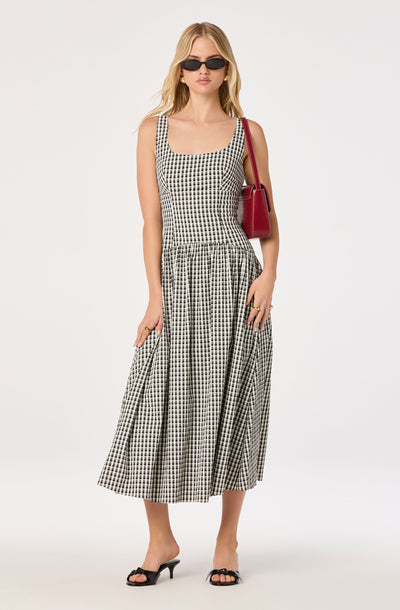 The Label Cara Gingham Dress in Black The Label Cara Gingham Dress in Black