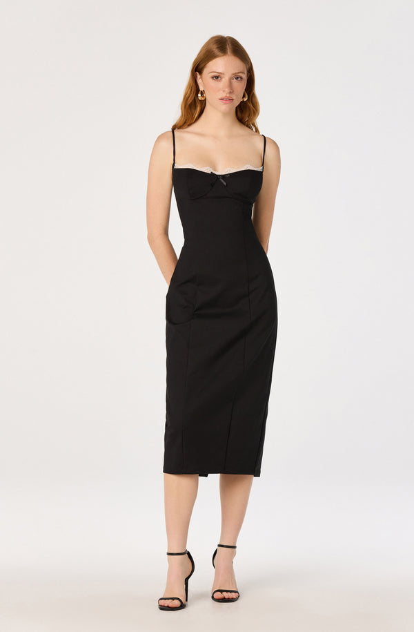 Bea Lace Trim Bustier Midi Dress - ASTR the Label Bea Lace Trim Bustier Midi Dress - ASTR the Label