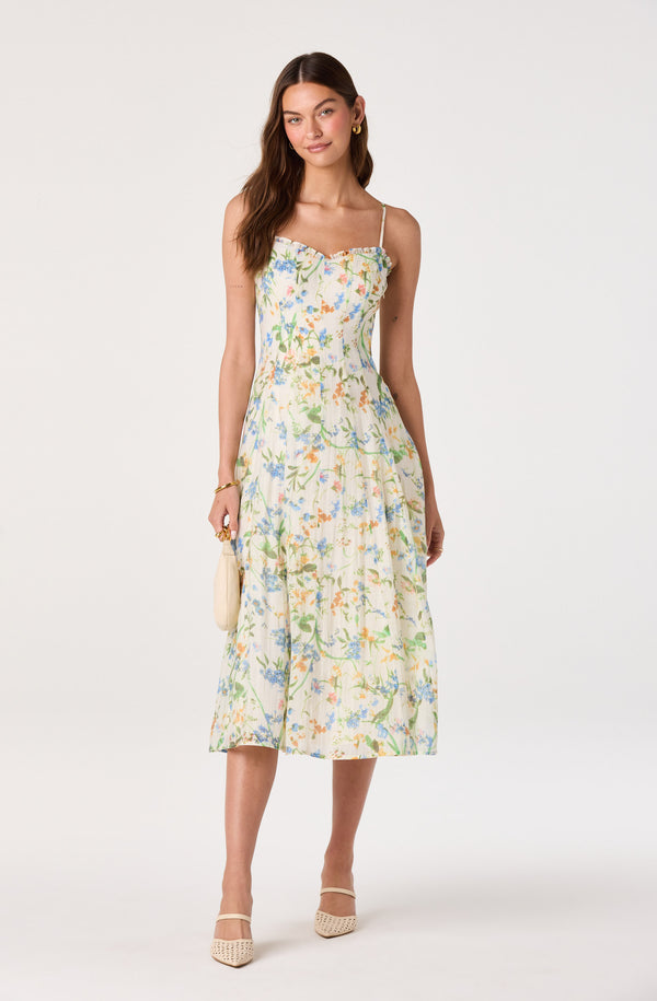 ASTR Women's Jaylynn Ruffle Seamed Dress - Yellow