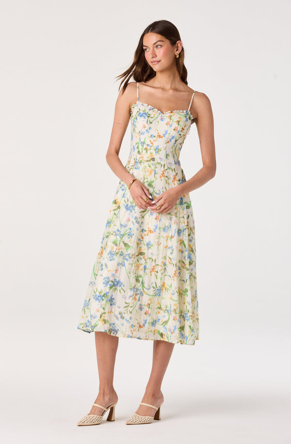 knee length dresses for ladies Breezy Elegance Linen-Blend Midi Dress L / French Vanilla
