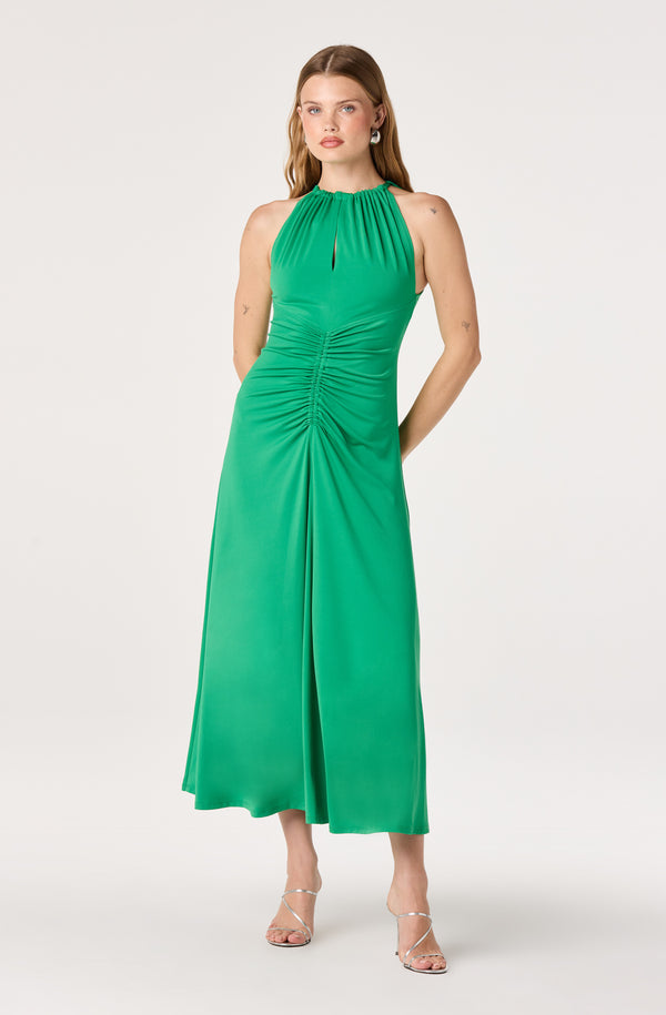 ASTR the Label | Mallory Ruched Halter Maxi Dress in Kelly Green | Size XL ASTR the Label | Mallory Ruched Halter Maxi Dress in Kelly Green | Size XL