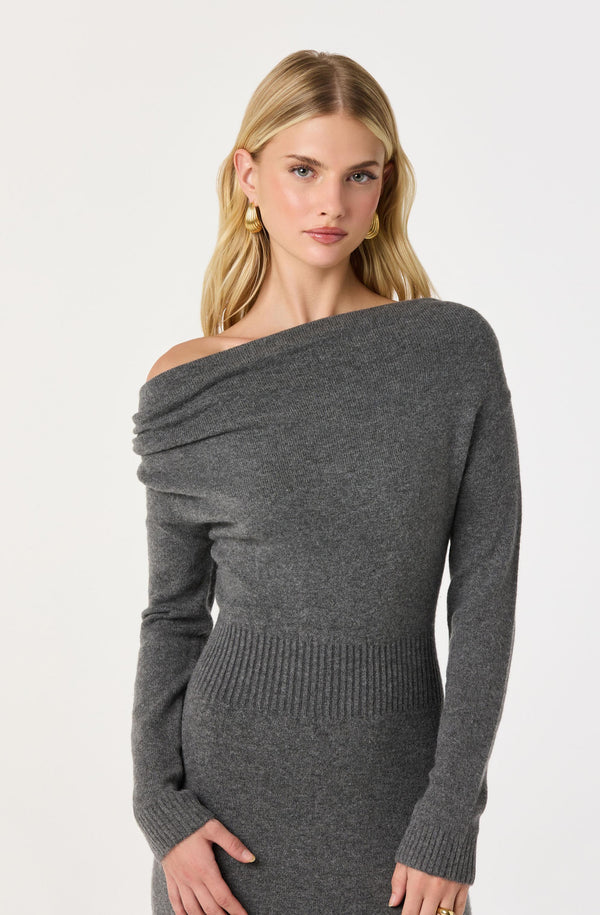 One Shoulder Midi Sweater Dress - ASTR the Label One Shoulder Midi Sweater Dress - ASTR the Label