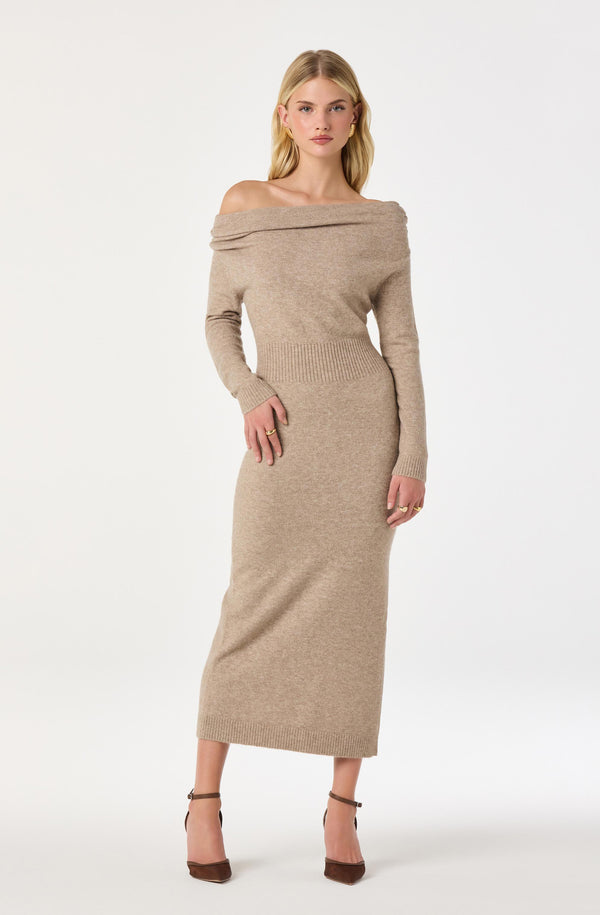 glassons one shoulder knit sweater dress Off Shoulder Knit Mini Dress
