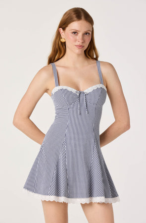 Nicolette Gingham Mini Dress - ASTR the Label