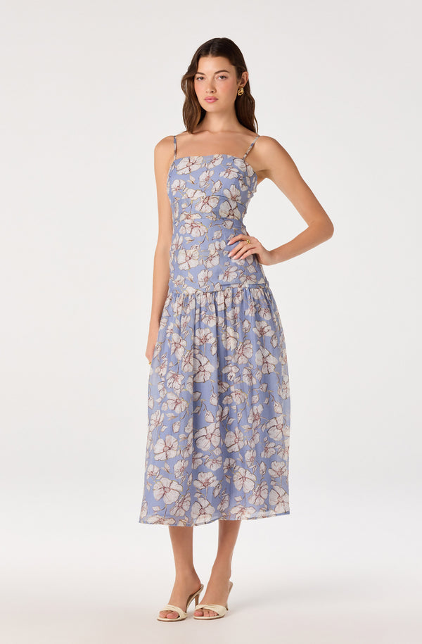 Ava Floral Pleated Midi Dress - ASTR the Label