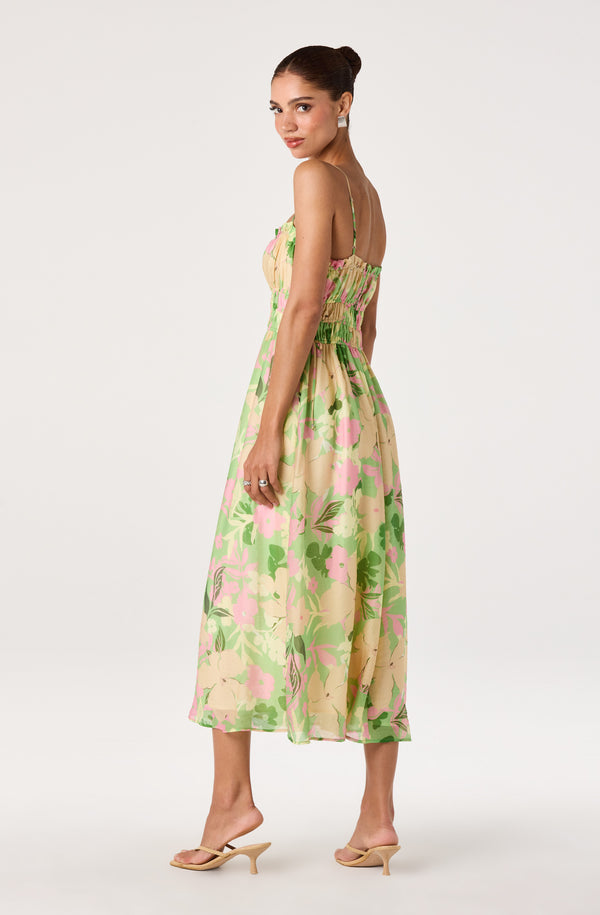Maren Smocked Floral Midi Dress - ASTR the Label Maren Smocked Floral Midi Dress - ASTR the Label