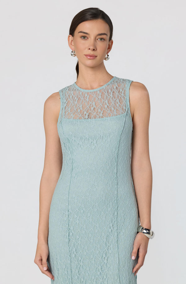 Annabella Semi-Sheer Lace Maxi Dress