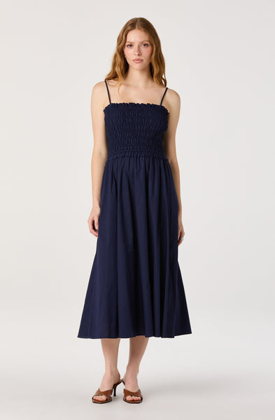 astr lace midi dress Harper Smocked A-Line Adjsutable Double Strap Detail Kate Middleton Elegant Knee Shirt Size:17.5