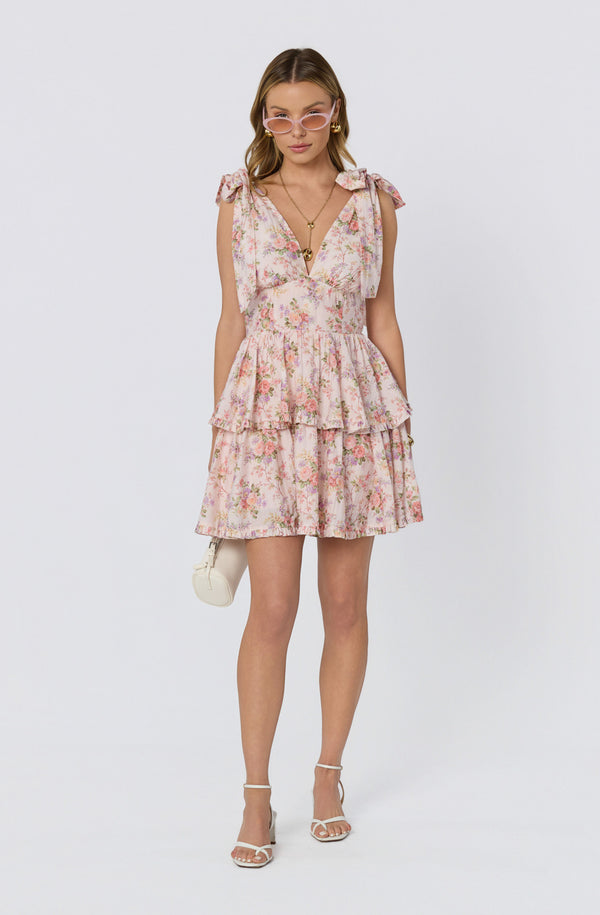 Ainlay Floral Tiered Mini Dress - ASTR the Label Ainlay Floral Tiered Mini Dress - ASTR the Label