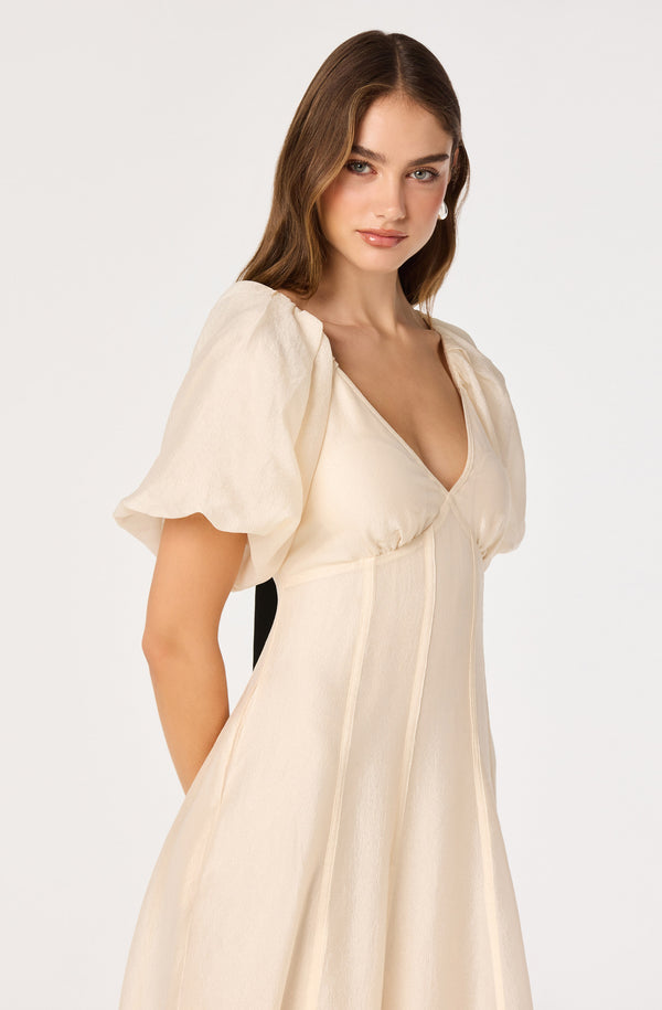 Kathaleya Puff Sleeve Midi Dress - ASTR the Label Kathaleya Puff Sleeve Midi Dress - ASTR the Label