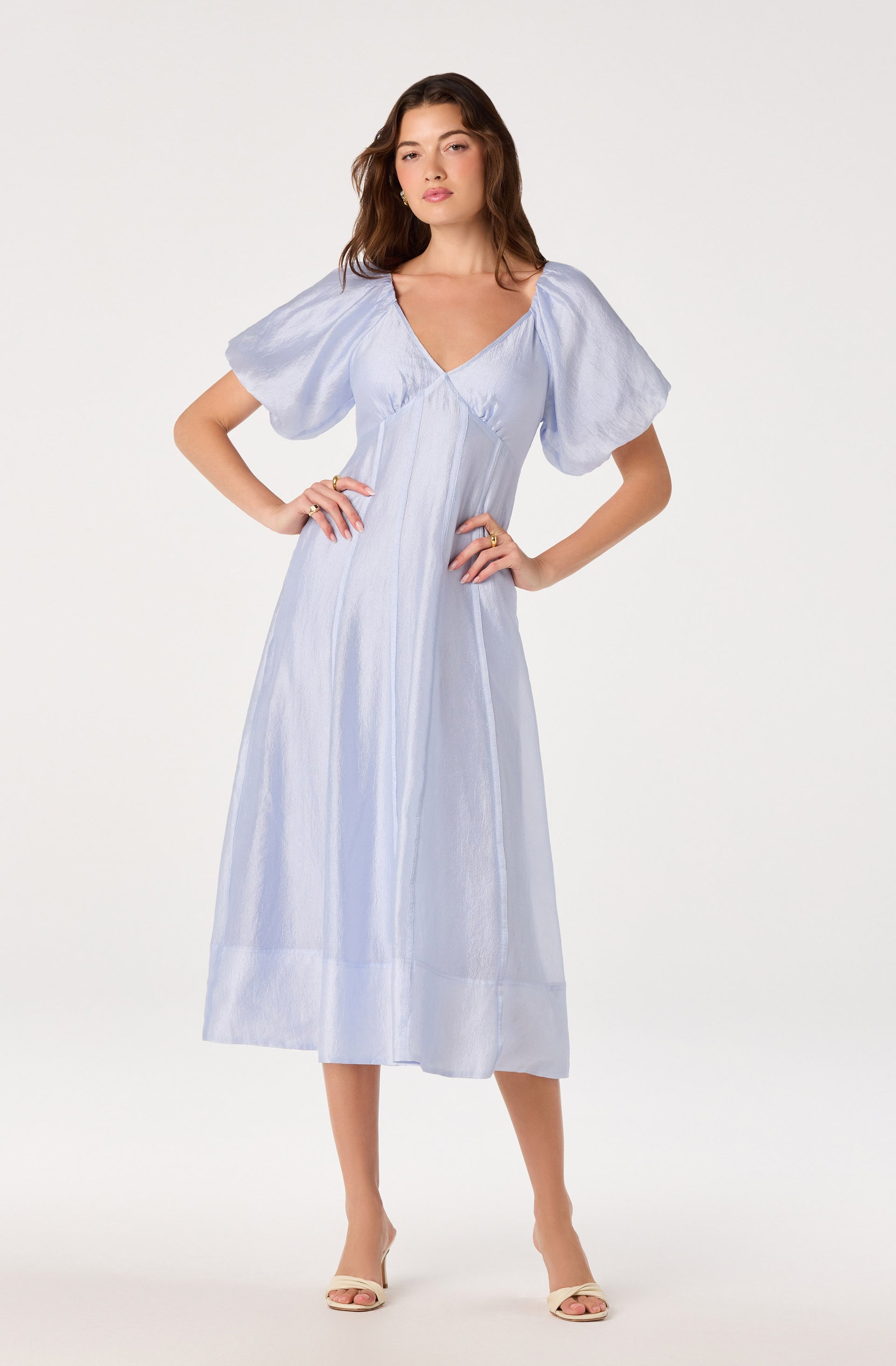 Kathaleya Puff Sleeve Midi Dress