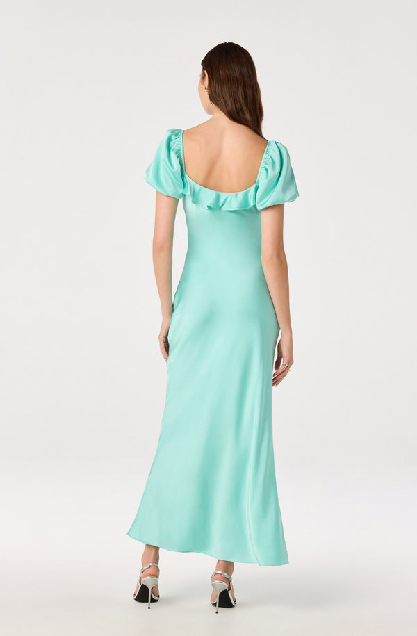 slim fit dress slacks Ingenue Swing Dress in Vintage Green Rose Print