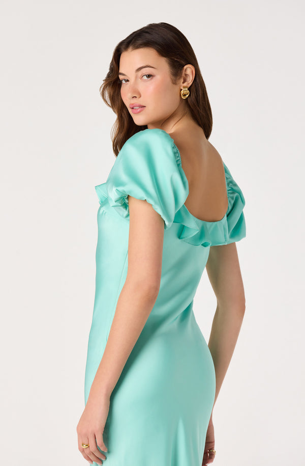 Bethrose 3D Rose Satin Maxi Dress - ASTR the Label Bethrose 3D Rose Satin Maxi Dress - ASTR the Label