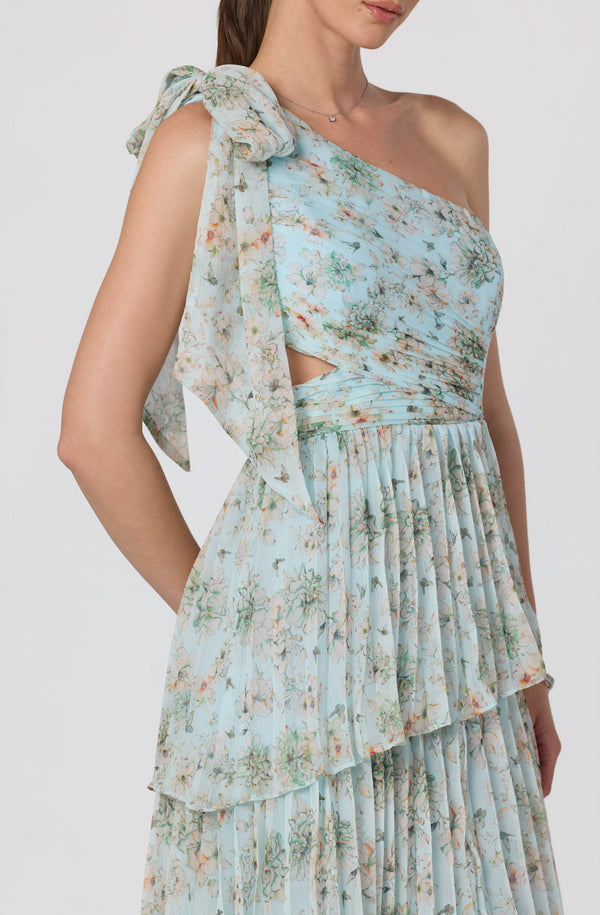 Tearra Floral One-Shoulder Tiered Maxi Dress - ASTR the Label Tearra Floral One-Shoulder Tiered Maxi Dress - ASTR the Label