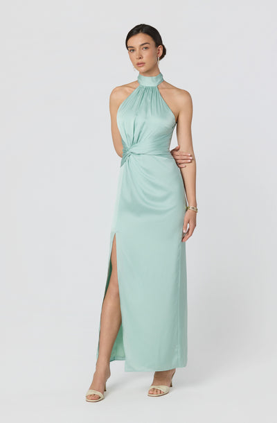 Aspen Twist Front Halter Maxi Dress