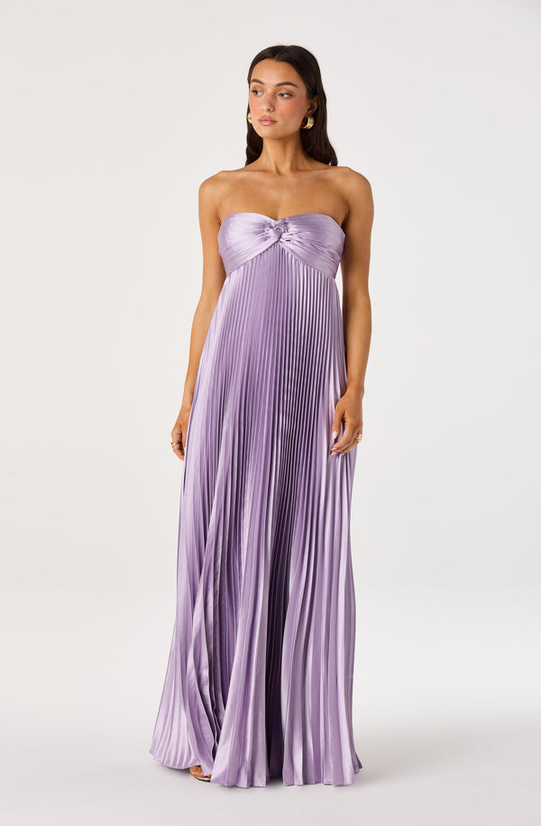 Cyrina Pliss Strapless Maxi Gown - ASTR the Label