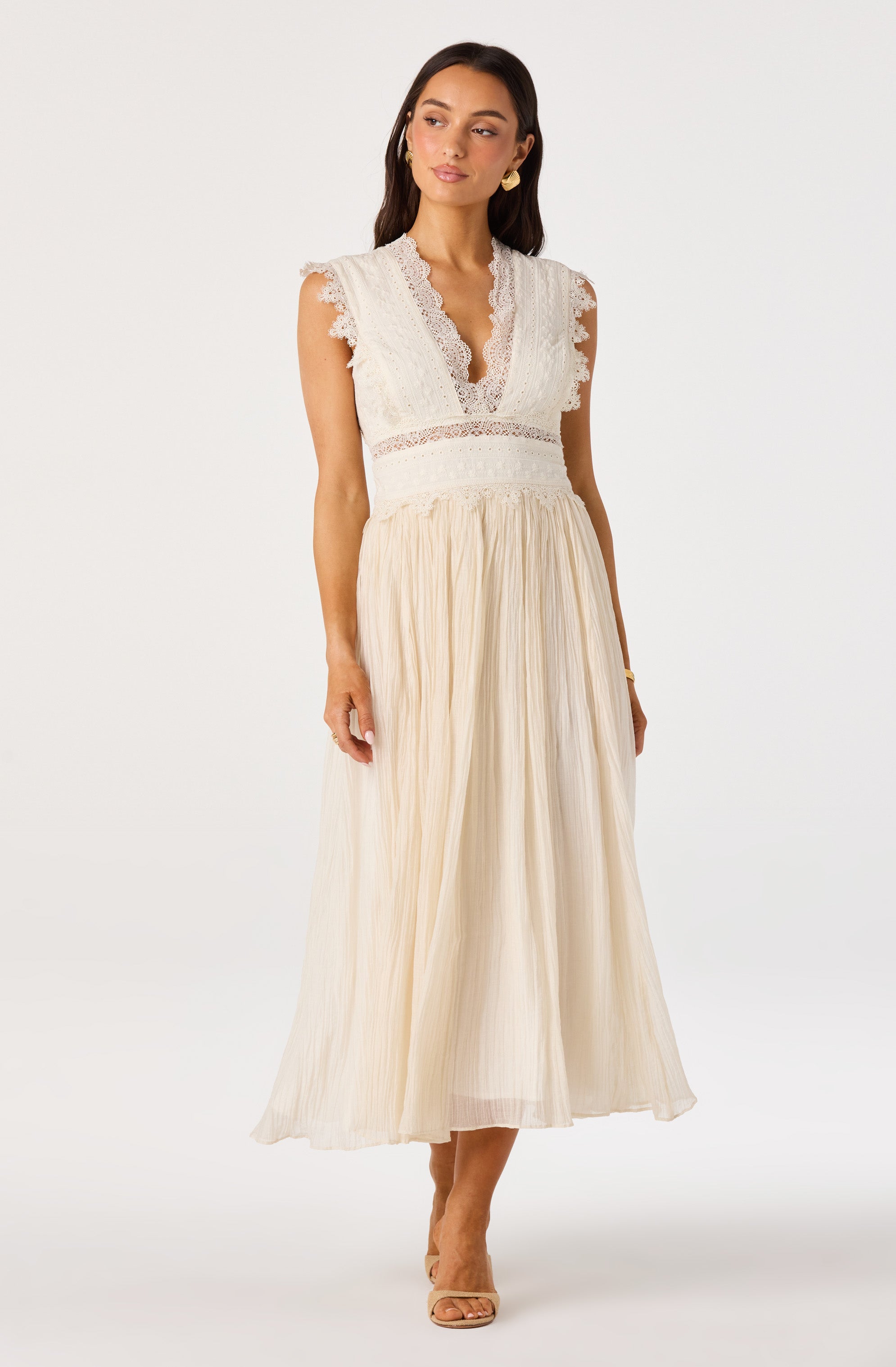 Eloise Eyelet Lace Midi Dress