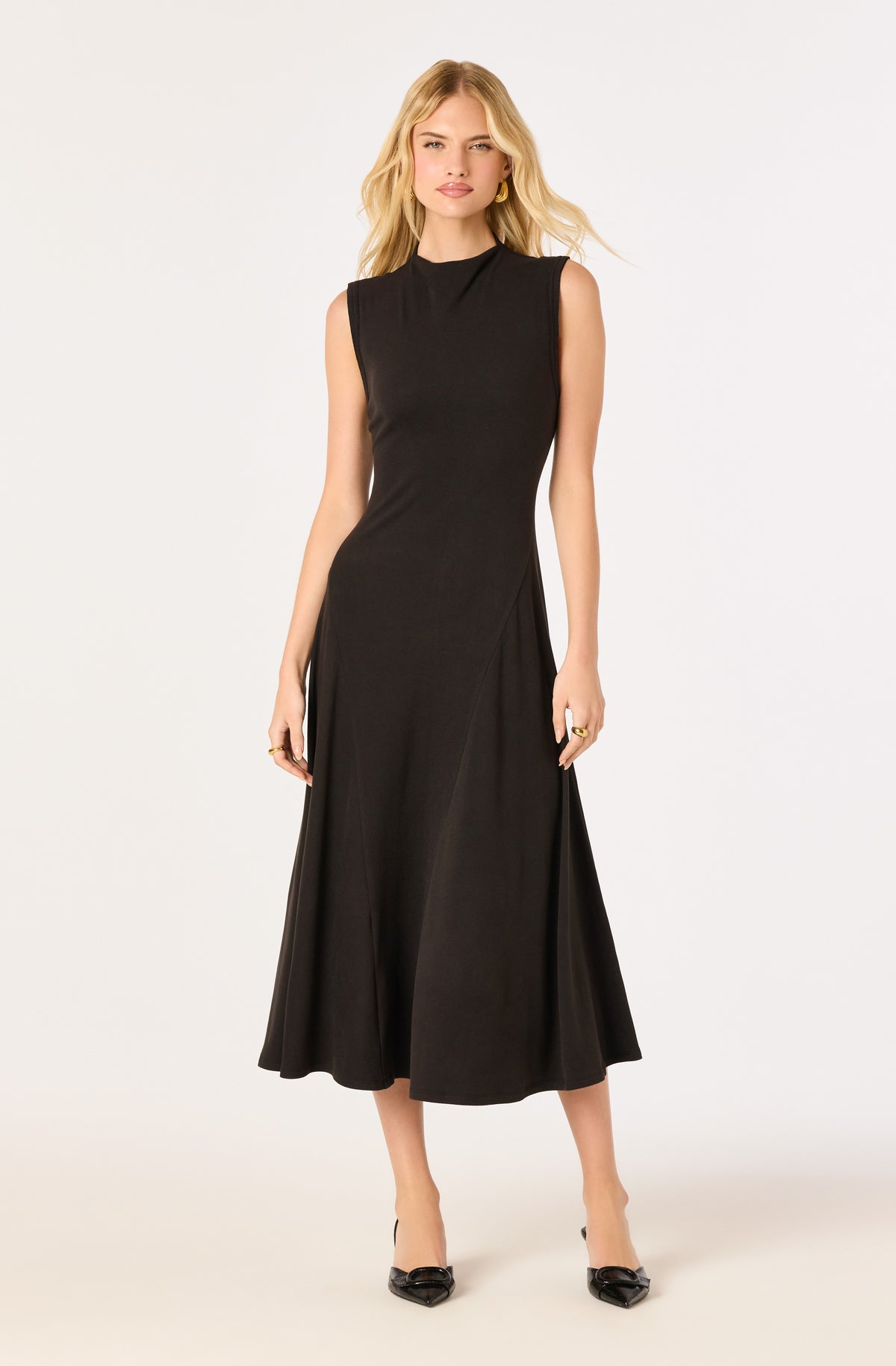 Geraldean Mock Neck Midi Dress