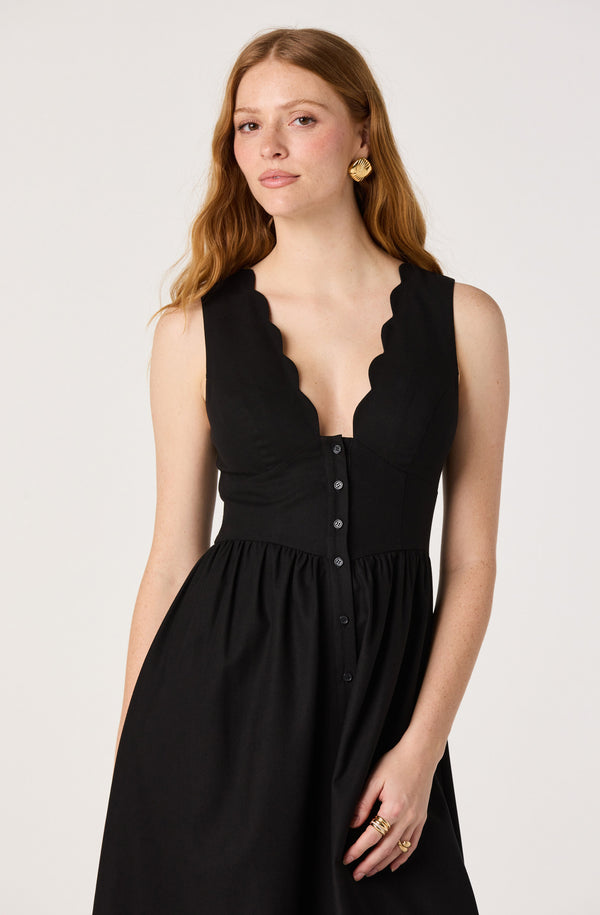 Cory V-Neck Button-Front Midi Dress Cory V-Neck Button-Front Midi Dress