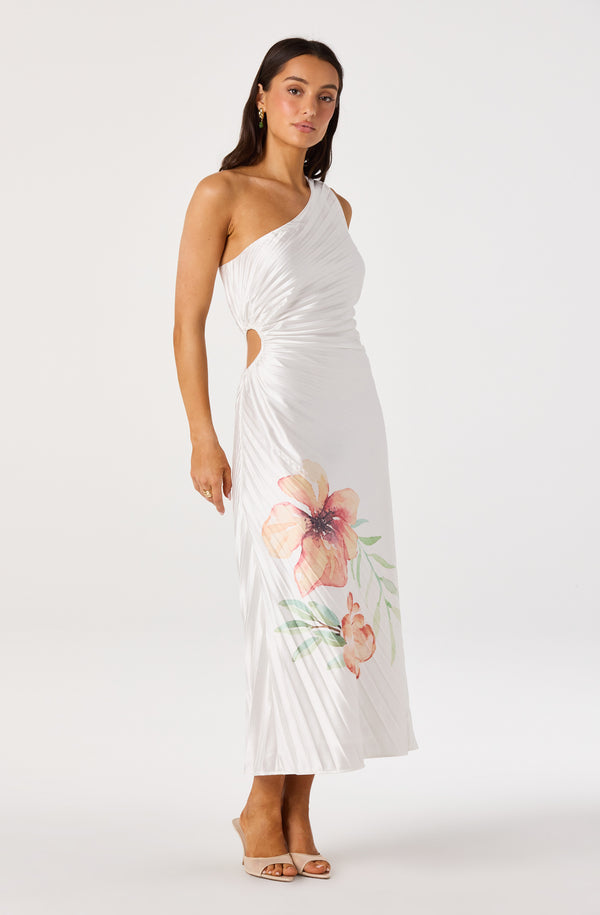 Cameron Floral One-Shoulder Midi Dress - ASTR the Label