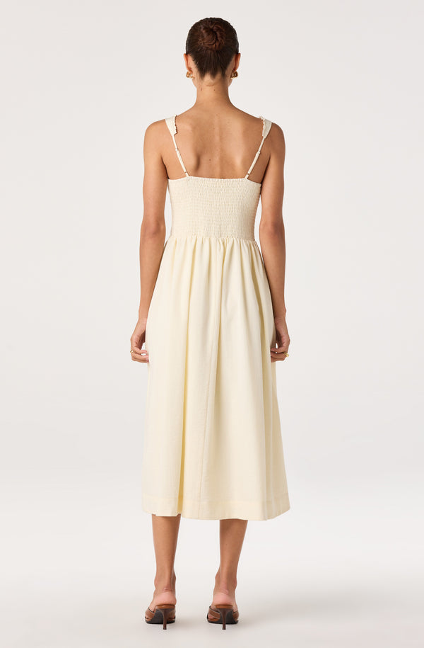 Sahana Crochet Trim Milkmaid Dress - ASTR the Label