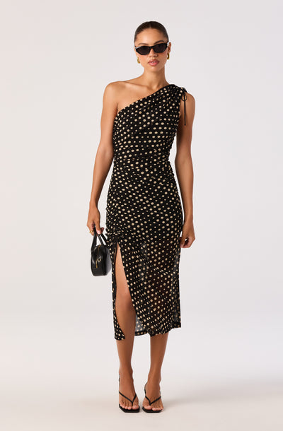 Esmeraude One-Shoulder Midi Dress