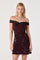 Sticky add to cart - Heloise Burnout Velvet Off-Shoulder Mini Dress