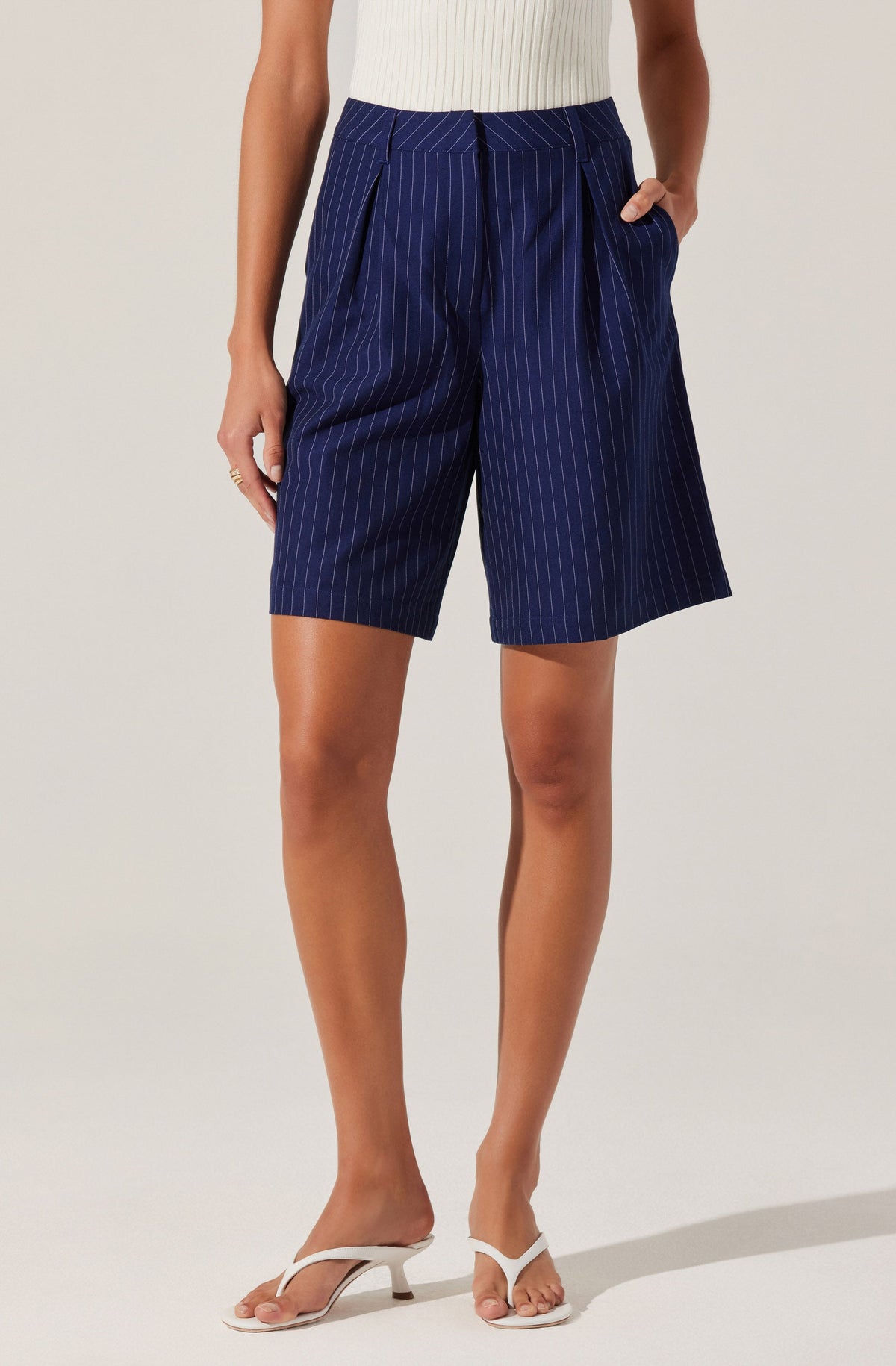 Tailored Pinstripe Bermuda Shorts– ASTR the Label