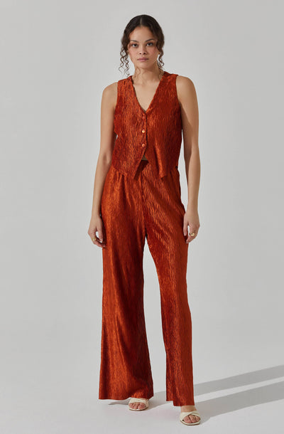 Wide Leg Plisse Pants